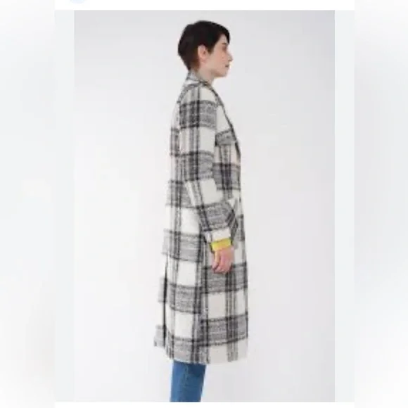 NWT NVLT - PLAID BOUCLÉ LONG COAT